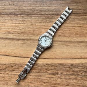 Anne Klein Diamond Dial Silver Woman’s Watch // EUC